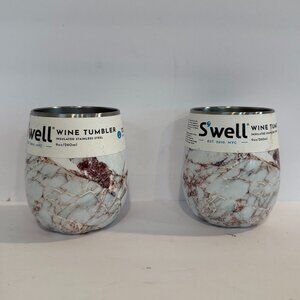 NWT Swell Wine Tumbler Marble Set of 2 9oz